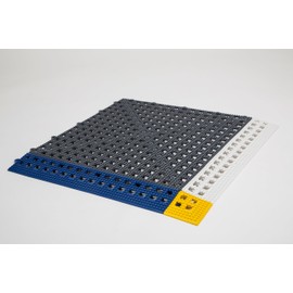 Dri-Dek® - 2"x12" Edges & 2"x2" Corners - Flexible Patio, Lanai, Balcony, Basement & Pool Deck Flooring Beveled Ramps (2"x12" Dri-Dek Edge - 6-Pack, Gray)