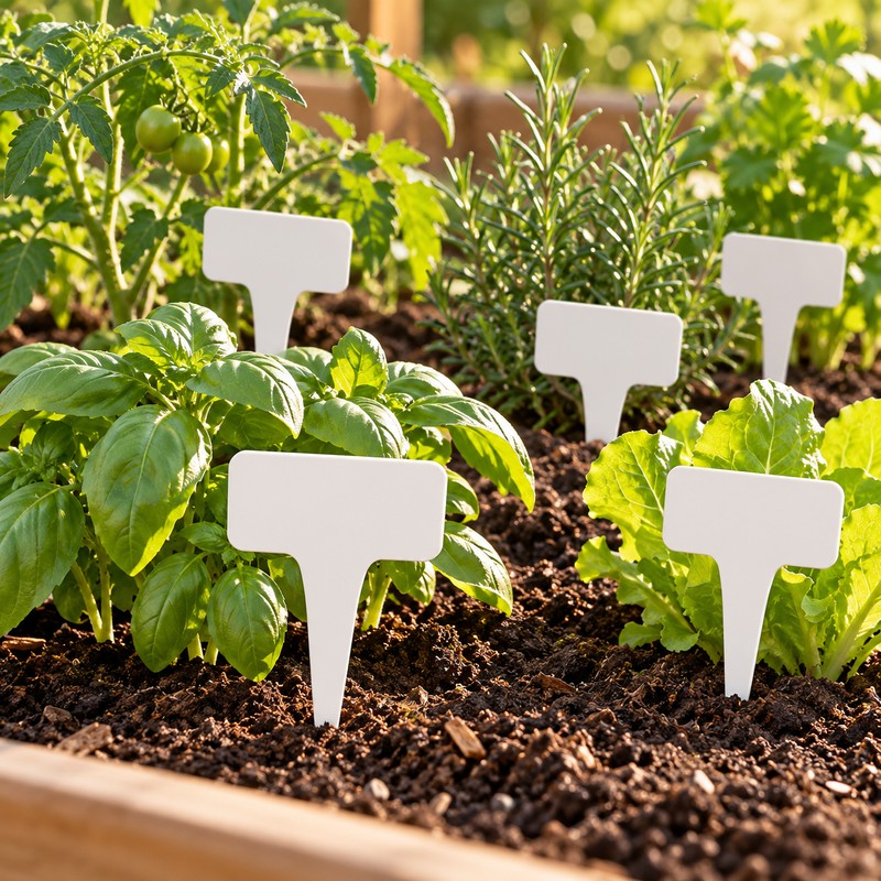 Waterproof T-Shaped Plant Labels for Garden Organization – Reusable PVC