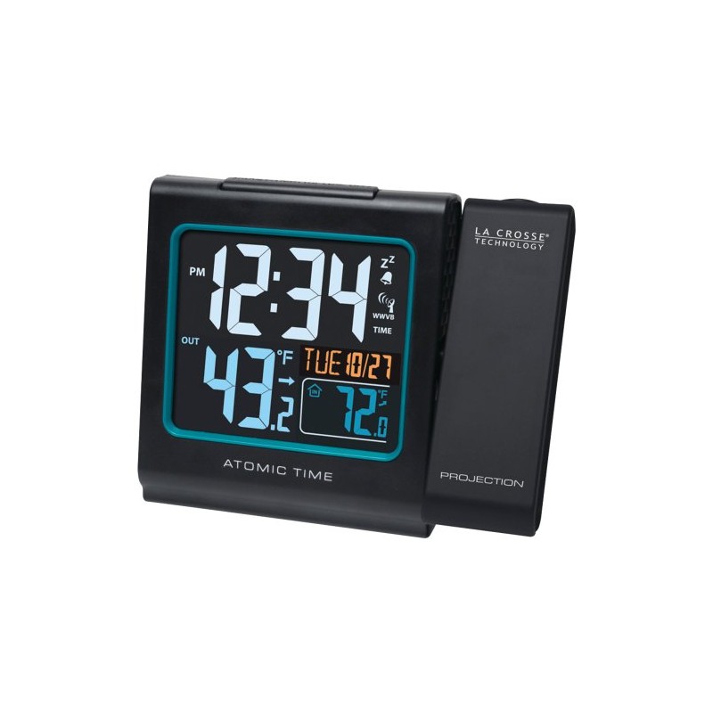 La Crosse Technology Color Projection Alarm Clock with Indoor/Outdoor Temperature