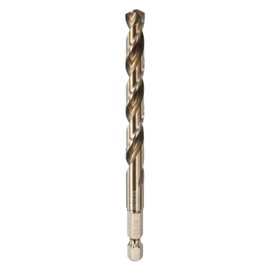 HARFINGTON 1/4" Hex Shank Drill Bit 5/16" Gold Oxide M35 High Speed Steel Twist Drill Bit 135 Degree Split Point Tip Drilling Tool with Quick Change Hex Shank for Metal Wood Plastic