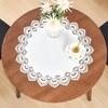 Elegant White Lace Jacquard Round Doily Tablecloth Table Topper Decoration