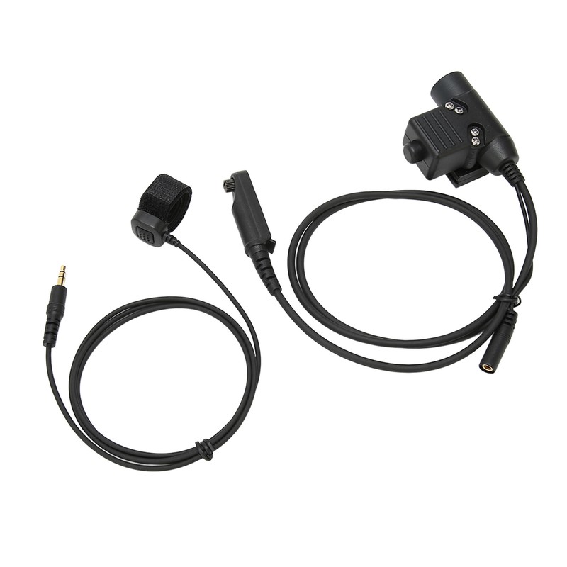 Throat Mic Headset 7.1mm Plug with PTT Adapter Push to