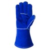 Blue Lined Leather Welding Gloves, Medium (Wells Lamont 1056)