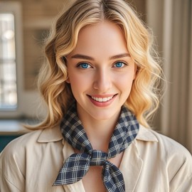 Pemilosci 2 Pack Large Cotton Bandana Headband, Head Wrap, Protective Coverage, Hair Neck Scarf for Women 28 x 28 inch (CSS019 - Plaid)