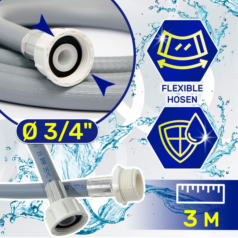 Inlet Hose Extension for Washing Machine and Dishwasher 3 m
