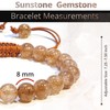 Sunstone Crystal Bracelet – Gemstone Bead Bracelet with Adjustable Macrame