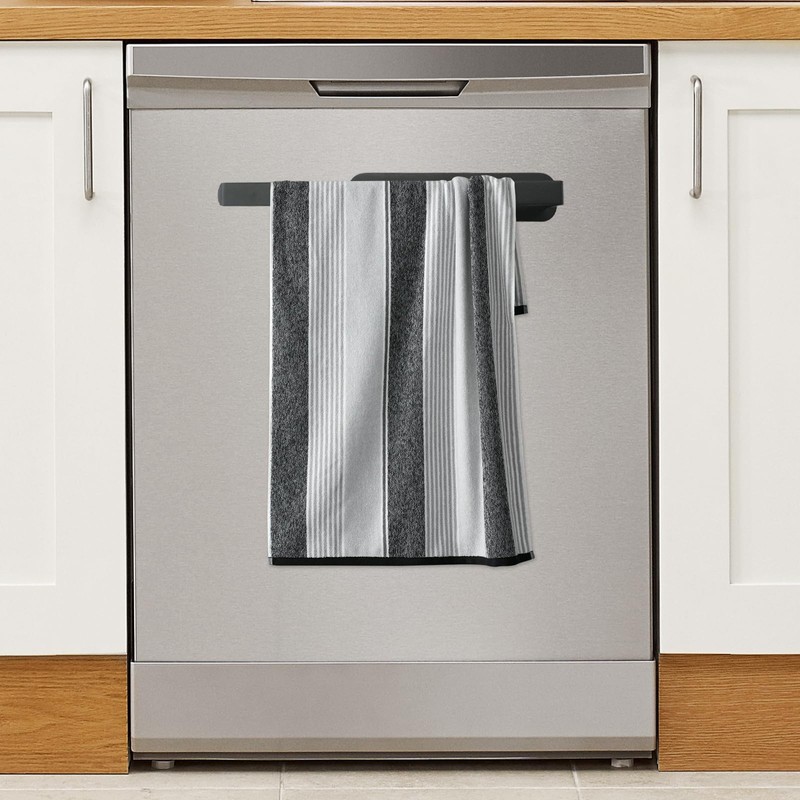 X-BLTU 2 Pcs Black Kitchen Roll Holder Wall Mounted, Magnetic