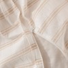 Striped Cotton Duvet Cover Set Linen Feel Queen