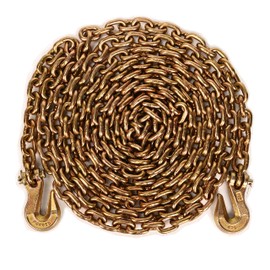 Aain 5/16" Transport Load Binder Chain, 20 ft Tie Down Chains for Trailers G80 Tow Chain for Load Tie-Down Fixed Cargo Flatbed Truck Heavy Duty Safety Chains with Clevis Grab Hooks G70-4,900 lbs WLL