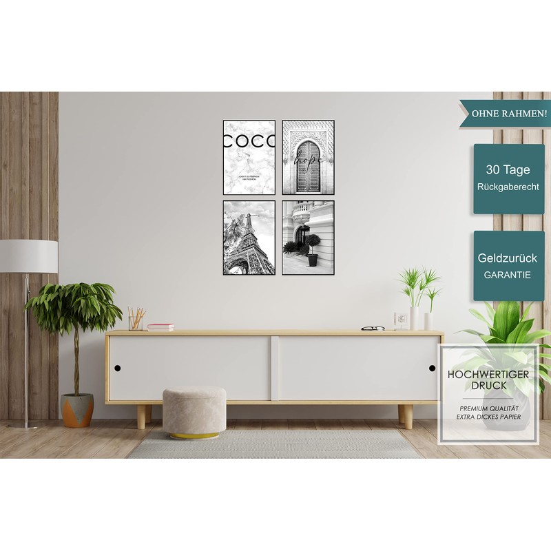 Postertech Premium Poster Set, 4 Pictures as Stylish Wall Decoration,