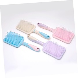LALAFINA Detangling Scalp Comb Lightweight Wheat Straw Paddle Brush for Curly Hair Gentle Scalp for Travel and Daily Use Beige