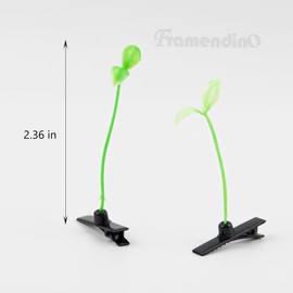 Framendino, 50 Pack Funny Bean Sprout Hair Clips Plant Grass Hair Barrette for Women Girls