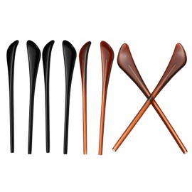 PATIKIL Glasses End Tips, 4 Pairs Eyeglass Anti Slip Ear Sock Pieces Tube Sleeve Hard Plastic for Round Thin Metal Eyeglass Temple 3025 3026, Black Brown