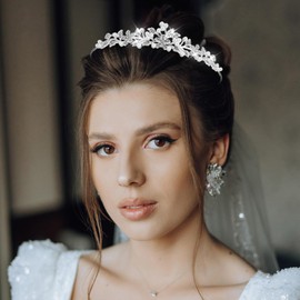 HJZHII Tiara Wedding Tiara Crown Crystal Silver Prom Crown Bridal Headband Tiara Crown for Wedding Prom Birthday Party, Crystal, Agate