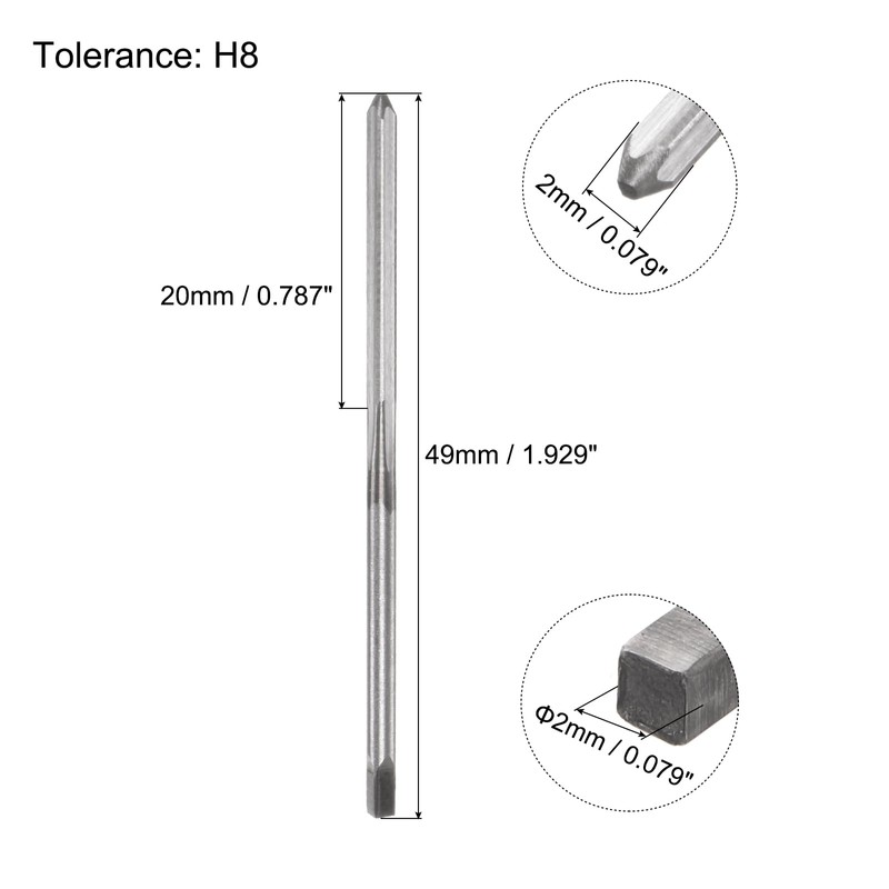 QUARKZMAN Hand Reamers, 2 mm H8 Metric Reamer Drill Bit