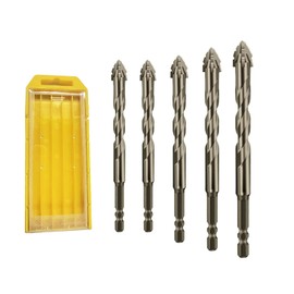 High Strength Eccentric Twist Drill Bit,for Stone,Glass,Concrete,Wood,Brick,Metal,Four Blade Serrated Drill Bit Set(6/6/8/10/12mm)