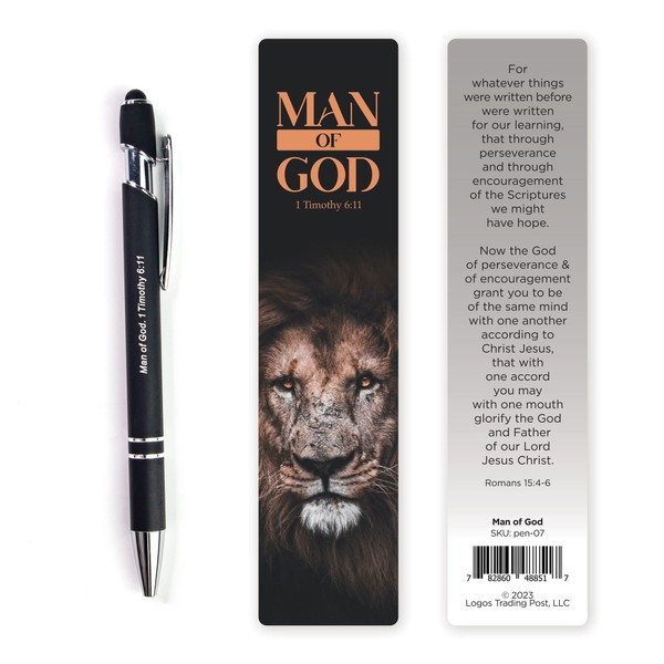 Man of God Gift, Bible Verse Pen with Bookmark -