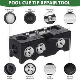 11-in-1 Billiards Pool Cue Tip Shaper, Aluminum Alloy Pool Stick Tips Replacement Kit, Pool Cue Repair Kit for Billiards Enthusiastsm, Pool Cue Shaper Accessories for Replacement and Shaping Cue Tips