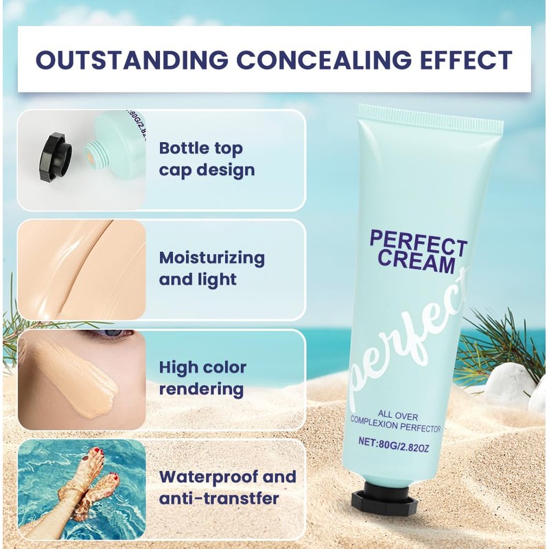 LOPHE Body Coverage Perfector, Leg Makeup Waterproof No Transfer Full