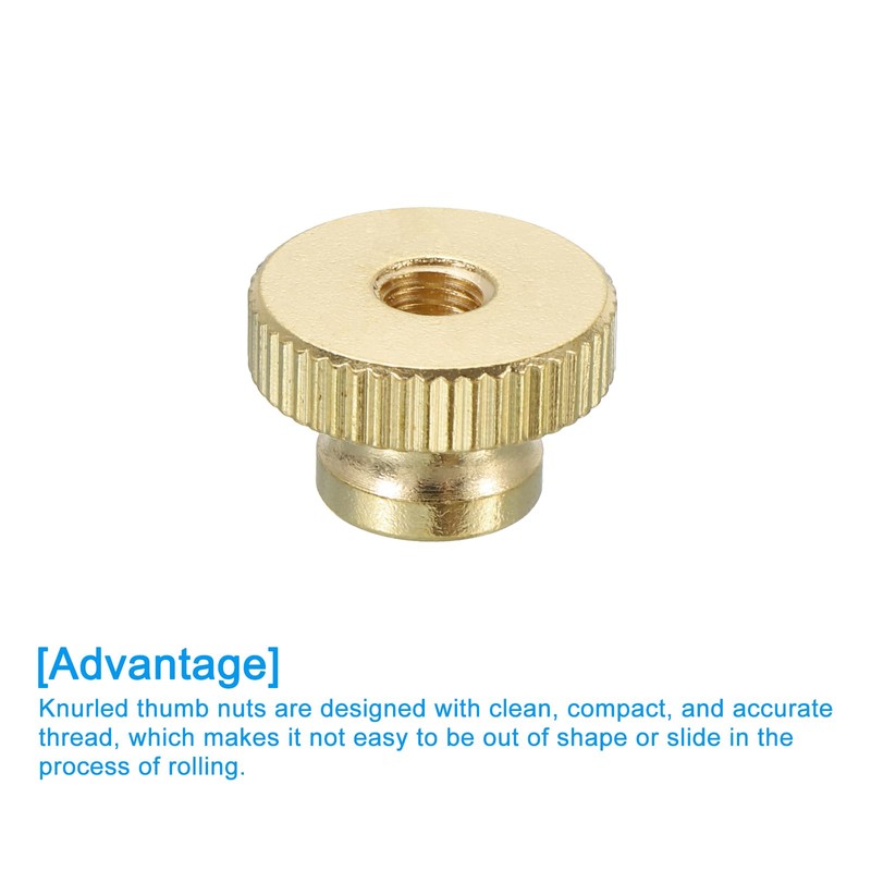 sourcing map Knurled Thumb Nuts, 6Pcs M5 x D16mm x