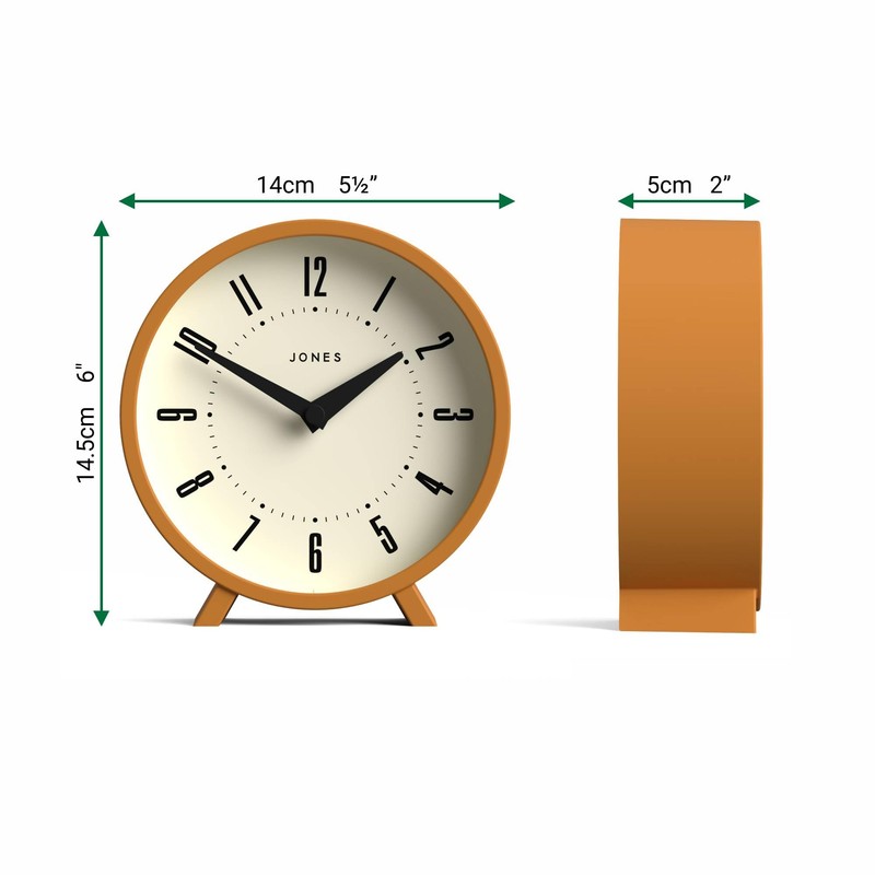Jones Clocks® Venus desk clock | Modern round design |