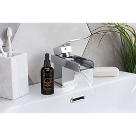 Aceite de barba Black N Manly - Aroma de colonia, 2 onzas líquidas (1 paquete), crecimiento del cabello para hombre, colágeno de biotina, suavidad y brillo hidrata, 100% natural