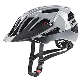 uvex Quatro - Safe MTB Helmet for Men and Women - Individual Size Adjustment - Adjustable Visor - Rhino Black - 52-57 cm