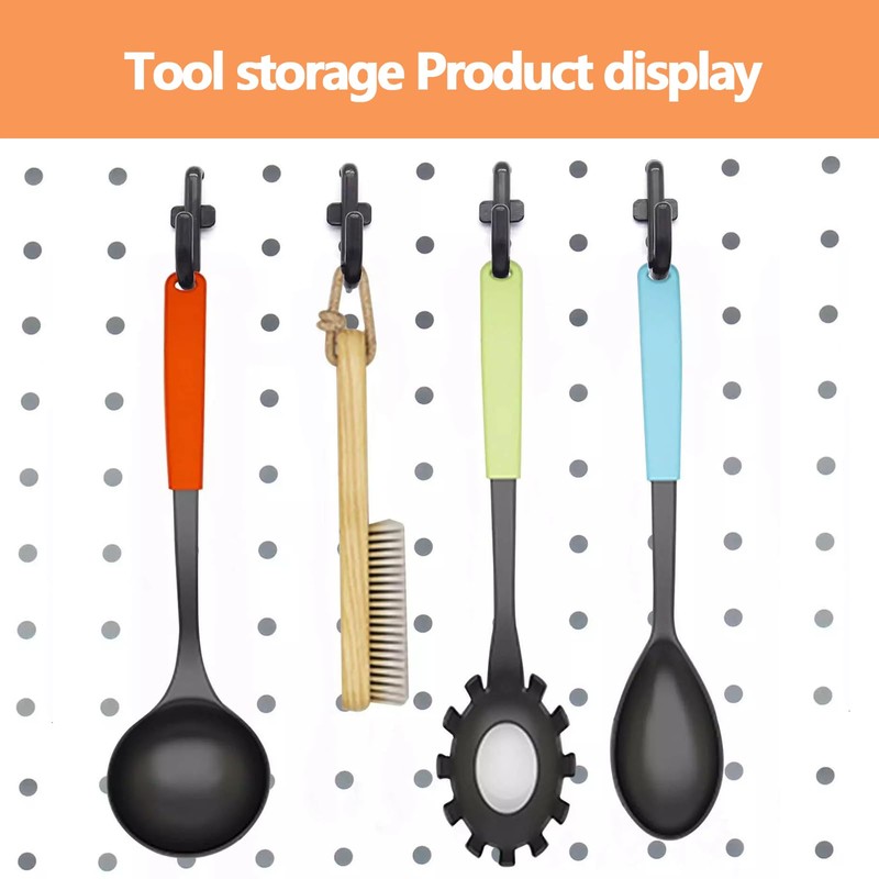 Nivithi Set of 50 J-Shape Pegboard Hooks Kit, Includes Peg