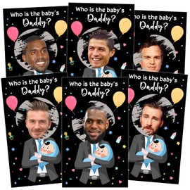 Funny Baby Shower Games Scratch Off Card, Guess Dad Scratch Off Lottery Ticket Raffle Cards Baby Shower Game, Baby Shower Party Icebreak Game Ideas for Boy and Girl, who is the Baby's Daddy- Black