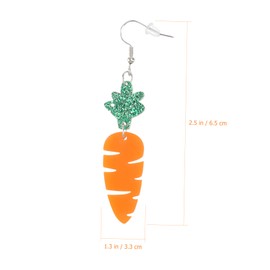 Healeved 1Pair Creative Rabbit and Carrot Decorative Earrings for Women Asymmetrical Long Ear Pendants Premium Acrylic Unique Fashion Occasions