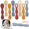 8PCS Juego Cucharas Masticables de Silicona, con Protuberancias para Dentición,