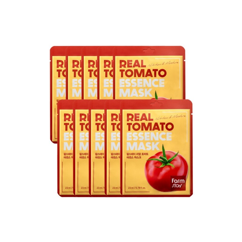 Farmstay Real Tomato Essence Mask Pack (10 sheets) / 팜스테이