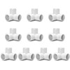 QWORK 4 Way 1/2" Tee PVC Fitting Elbow,10 Pack PVC