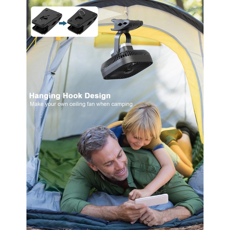 SLENPET 20000mAh Rechargeable Portable Clip on Fan, Last 78 hrs,