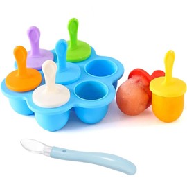 U Chef Moldes de Silicona para Paletas de Hielo, Contenedor de Almacenamiento para alimentos caseros, Moldes de helado para niños, Prepara Paletas con Jugo, Yogurt, Fruta y Más