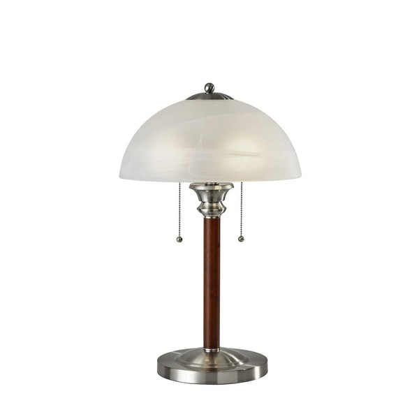 Adesso 4050-15 Lexington 22.5" Table Lamp – Lighting Fixture with Walnut Wood Body, Smart Switch Compatible Lamp. Home Improvement Equipment