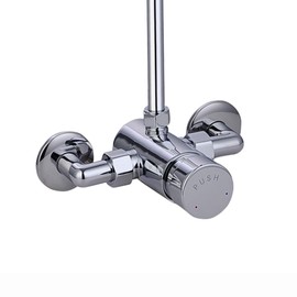 ENKI, Vision, BT4025, Chrome, Self-Closing Delay Action Shower Mixer Tap, Time Adjustable, Solid Brass Non-Concussive Shower Valve Tap, Temperature Adjustable Bathroom Shower Valve, 1 Year Guarantee