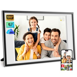 Frameo Digital Picture Frame 12.7'' 64GB Photo Frame, 1440 * 1080P IPS Touch Electronic Picture Frame, Auto-Rotate Tabletop&Wall Mounted,USB&SD Card, Sharing Photos/Videos via Free App from Anywhere