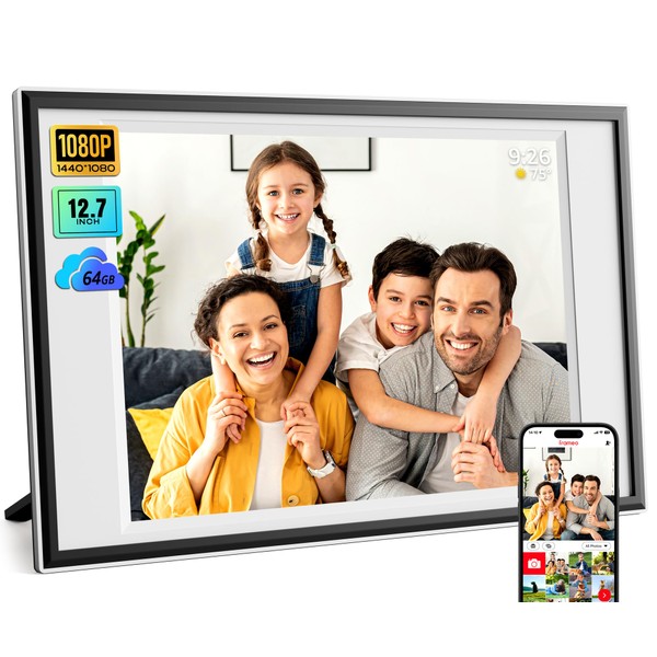 Frameo Digital Picture Frame 12.7'' 64GB Photo Frame, 1440 *