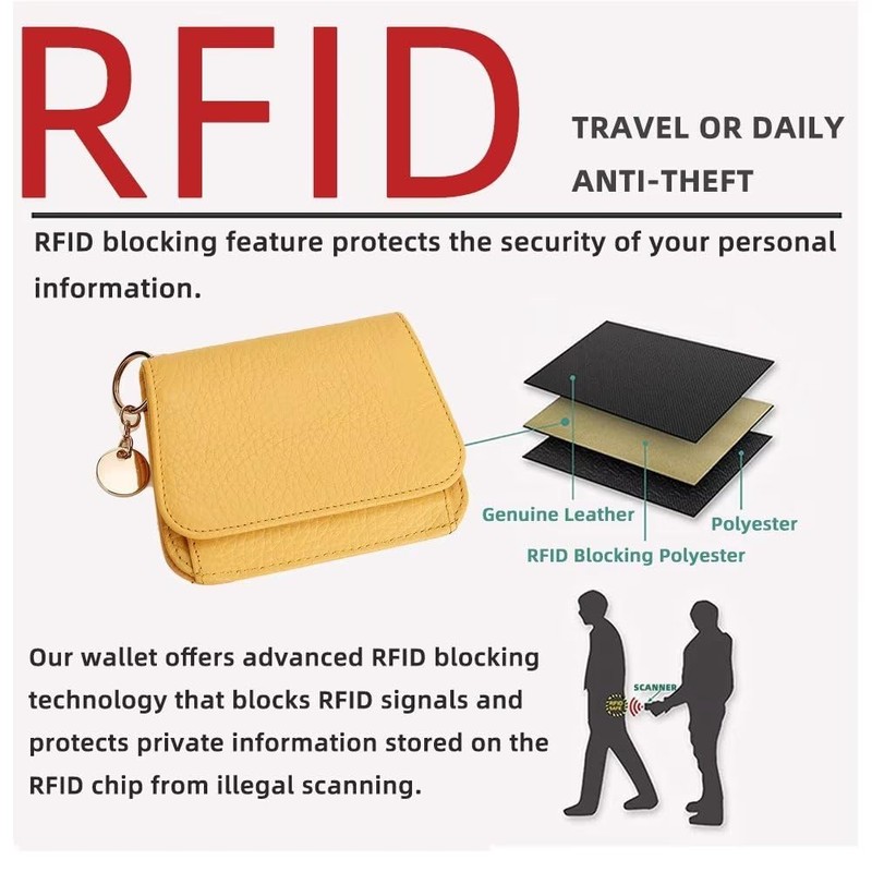 Mudono Small Wallet for Women RFID Blocking Genuine Leather Card