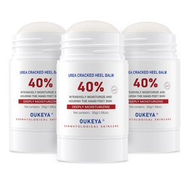OUKEYA Urea Cream Stick 40%, Foot, Hand & Body Cream for Very Dry, Cracked, Rough Skin on Heels, Knees & Elbows (1.06 Ounce (Pack of 3))
