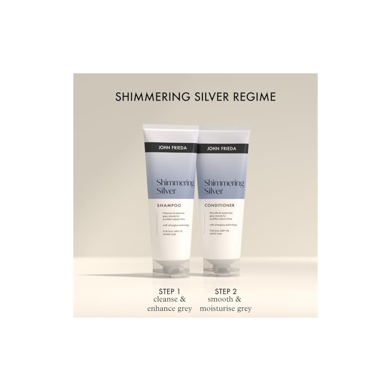 John Frieda Shimmering Silver Shampoo 250ml. Grey Hair Care with