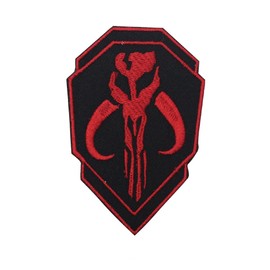 Mandalorian Double Shield Superhero Movie Logo Iron On Sew On Embroidered Patch Badge Applique for Clothes Shirts Jeans etc