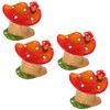Kisangel 4sets Lawn Ornaments Mini Mushroom Figurines Realistic Tiny Mushrooms