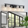 31" Modern Black 5-Light Bathroom Vanity Light Fixture, Industrial Wall