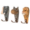 Wall Hooks Safari Family Animal Heads – Double Wooden Coat