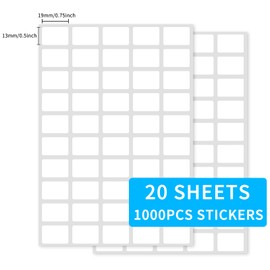 Yeachlaing Multi-Use Removable Labels, 1/2" x 3/4",1000 PCS Blank Labels Total,Water/Oil/Tear Resistant/Ink Won't Smudge No Residue