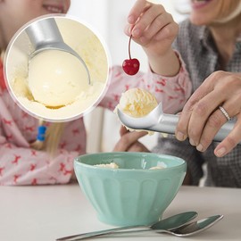Ice Cream Scoop,7 inches Nonstick Anti-Freeze One Piece Aluminum Scooper Spoon, Heavy Duty Durable Design, Easy Clean, for Gelato, Cookie Dough, Sorbet, Almond. (Silver) ice Cream Spoons
