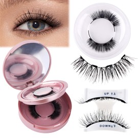 Magnetic Eyelashes with Applicator No Glue Lightweight Soft Magnetic Lashes Easy to Wear,2 Pairs of Different Natural Style Reusable Fluffy Magnetic Lashes Wispy by Wendy Lashes(24P/KS01)