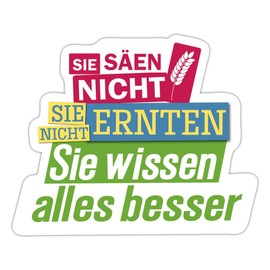 Spreadshirt Bauernprotest Sie Wissen Alles Besser Sticker 10 x 10 cm Matt White